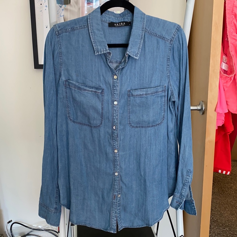 Akira denim button up